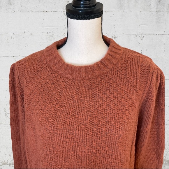 Madewell Ridgecrest Cable Pullover Sweater Wool Blend Size Large - Picture 4 of 13